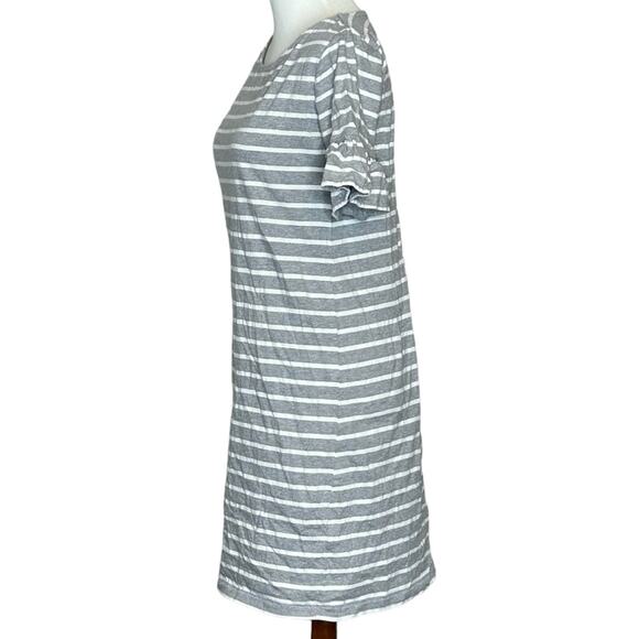J. Crew Gray and White Stripped T-Shirt Dress Size XS - Picture 6 of 8